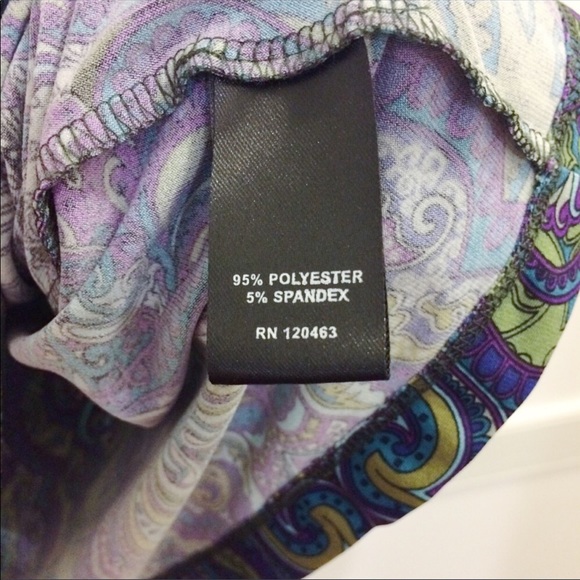 Boho chic bell sleeve peacock colored top size L - Picture 5 of 8